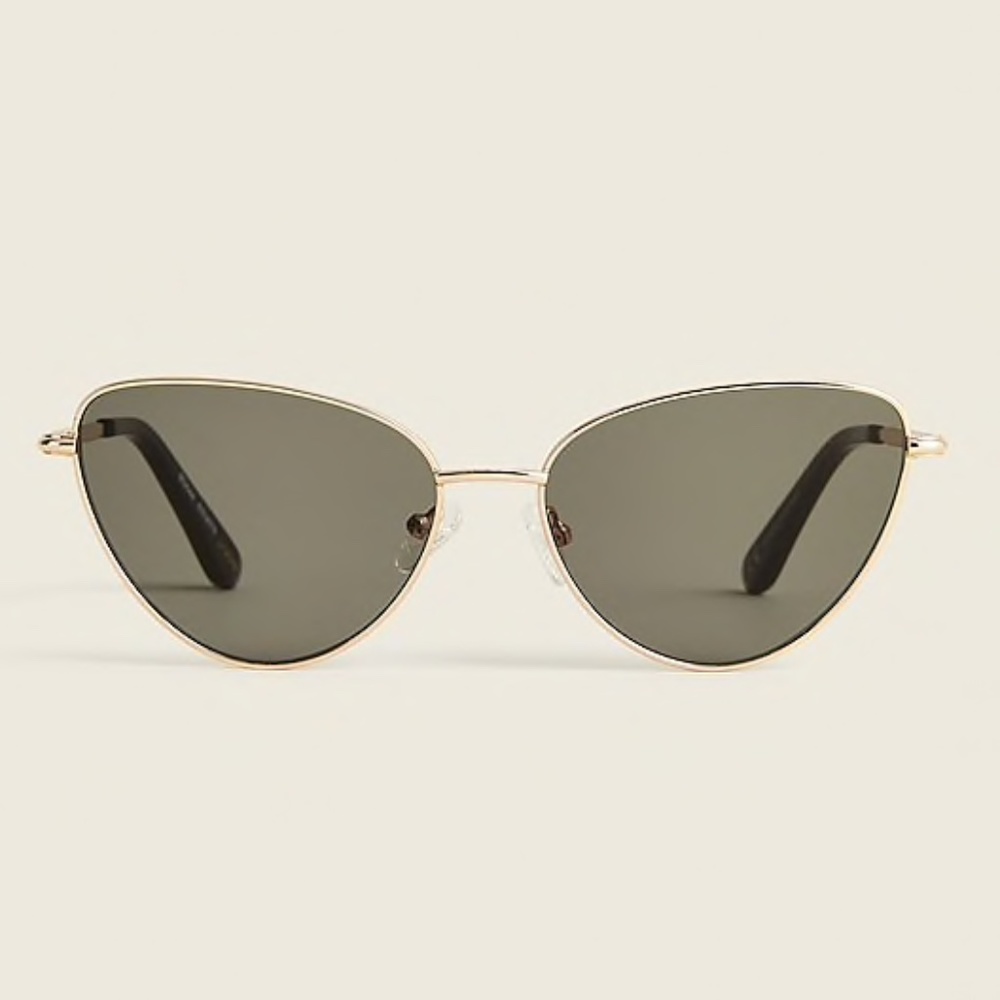 J Crew Metal Cat-eye Sunglasses in Gold Forest